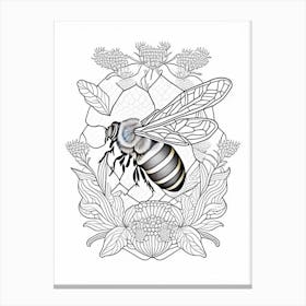 Honeybee 4 William Morris Style Canvas Print