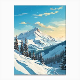 Winter Landscape With Snowy Mountains Canvas Print