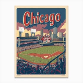 Aihrgdesign A Retro Travel Poster For Chicago Featuring The H 0c5f732c 6619 4d74 8b49 044abfd9d591 0 Canvas Print