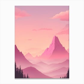 Misty Mountains Vertical Background In Pink Tone 88 Canvas Print