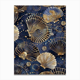 Gold Seashells Canvas Print