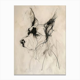 Minimalist Dog Line Charcoal Sketch Canvas Print