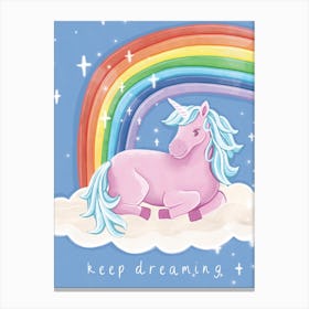 Keep Dreaming Unicorn Canvas Print