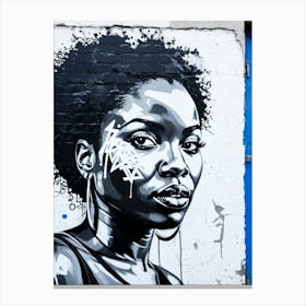 Graffiti Mural Of Beautiful Black Woman 250 Canvas Print