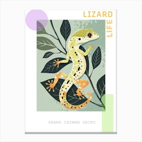 Lime Green Crested Gecko Abstract Modern Illustration 1 Poster Canvas Print