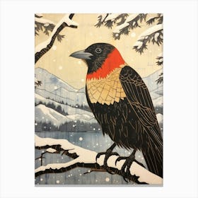 Bird Illustration Raven 1 Canvas Print