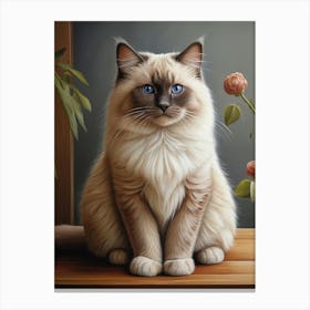 Ragdoll Cat With Blue Eyes Cat Lover Canvas Print