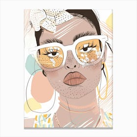 Girl With Glasses 6 Canvas Print