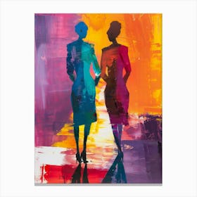 Two Women Walking 3 Canvas Print