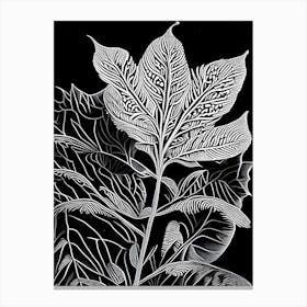Stonecrop Leaf Linocut 1 Canvas Print