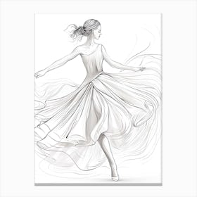 Line Art Inspired By The Dance 1 Canvas Print