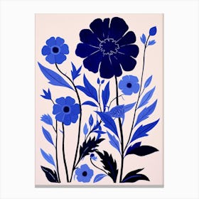 Blue Flower Illustration Cornflower 1 Canvas Print