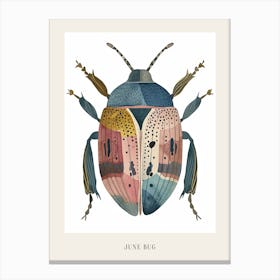 Colourful Insect Illustration June Bug 15 Poster Canvas Print