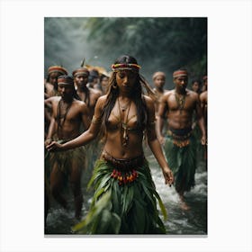Tribal Woman Leader In Rainforest Canvas Print