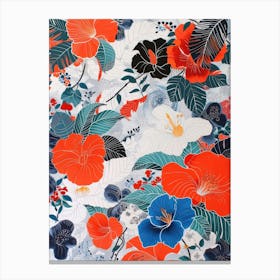 Hokusai  Great Japan Floral Japanese 1 Canvas Print