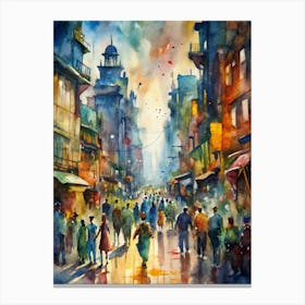 Nepali City By Sanjay Kumar Canvas Print