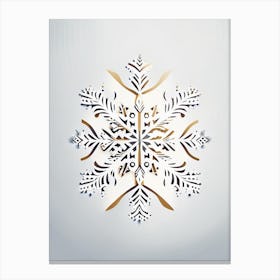 Intricate, Snowflakes, Retro Minimal 2 Canvas Print