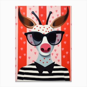 Little Deer 3 Wearing Sunglasses Canvas Print