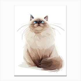 Himalayan Cat Clipart Illustration 3 Canvas Print