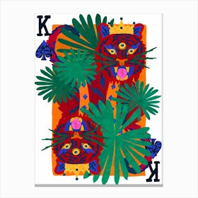 Tiger King Of Spades Canvas Print
