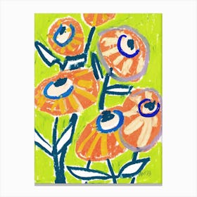 Dahlias, orange Canvas Print