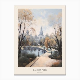 Winter City Park Poster Balboa Park San Diego 1 Canvas Print