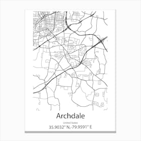 Archdale,United States Minimalist Map Canvas Print