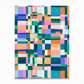 Austin Painted Abstract - Orange Teal Canvas Print