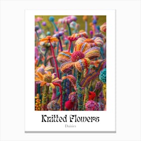 Knitted Flowers Daisies 10 Canvas Print