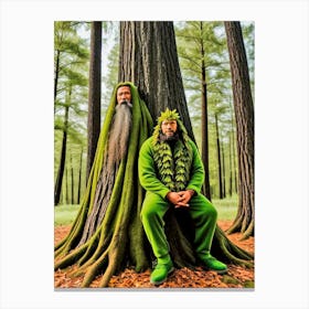 Two Men In A Forest Canvas Print