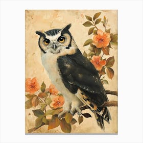 Spectacled Owl Japanese Painting 5 Canvas Print