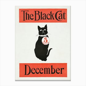 Black Cat Vintage Poster Canvas Print