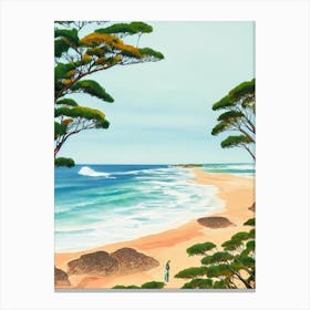 Narrabeen Beach, Australia Contemporary Illustration 1  Canvas Print