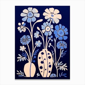 Blue Flower Illustration Queen Annes Lace 1 Canvas Print