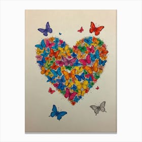 Heart Of Butterflies Canvas Print