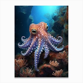 Star Sucker Pygmy Octopus Illustration 4 Canvas Print