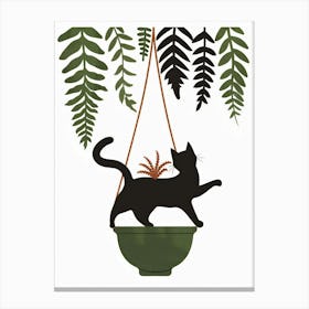 Cat In A Pot 5 Canvas Print