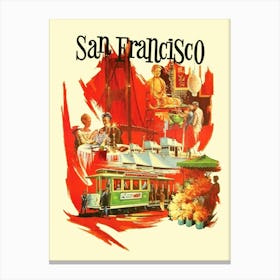 San Francisco, Collage Of Tourist Attractions Canvas Print