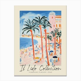 Viareggio, Tuscany   Italy Il Lido Collection Beach Club Poster 1 Canvas Print