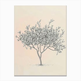 Plum Tree Minimalistic Drawing 2 Canvas Print