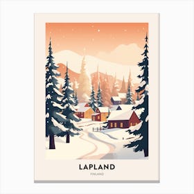 Vintage Winter Travel Poster Lapland Finland 4 Canvas Print