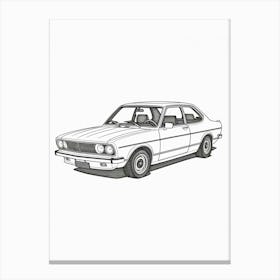 Honda Civic Line Drawing 8 Canvas Print