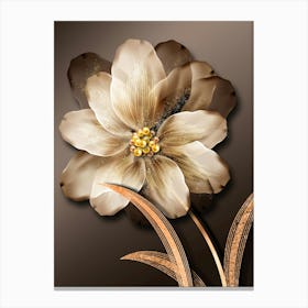 Brown Flower Wall Art Canvas Print