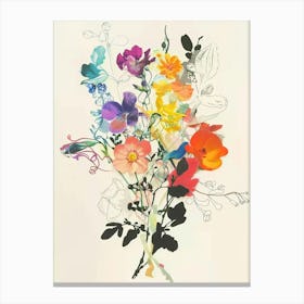 Snapdragon 3 Collage Flower Bouquet Canvas Print