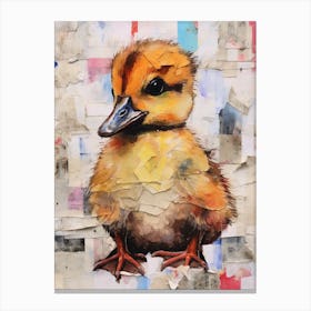 Mixed Media Paint Duckling Collage 2 Canvas Print