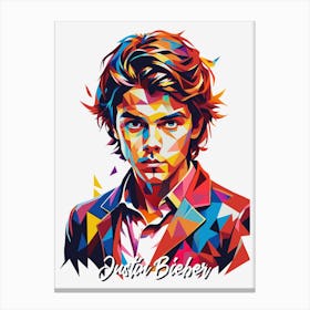 Justin Bieber 01 Portrait Music Icon Style WPAP Pop Art Canvas Print