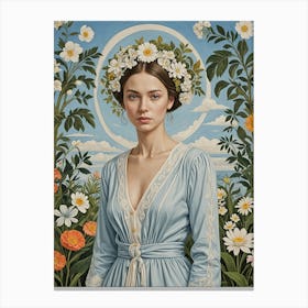 Girl With A Flower Crown Canvas Print