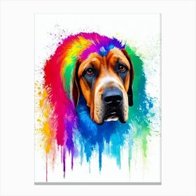 Bloodhound Rainbow Oil Painting dog Canvas Print