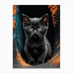 Black Kitten 1 Canvas Print