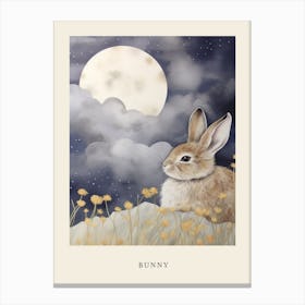 Sleeping Baby Bunny 5 Nursery Poster Canvas Print